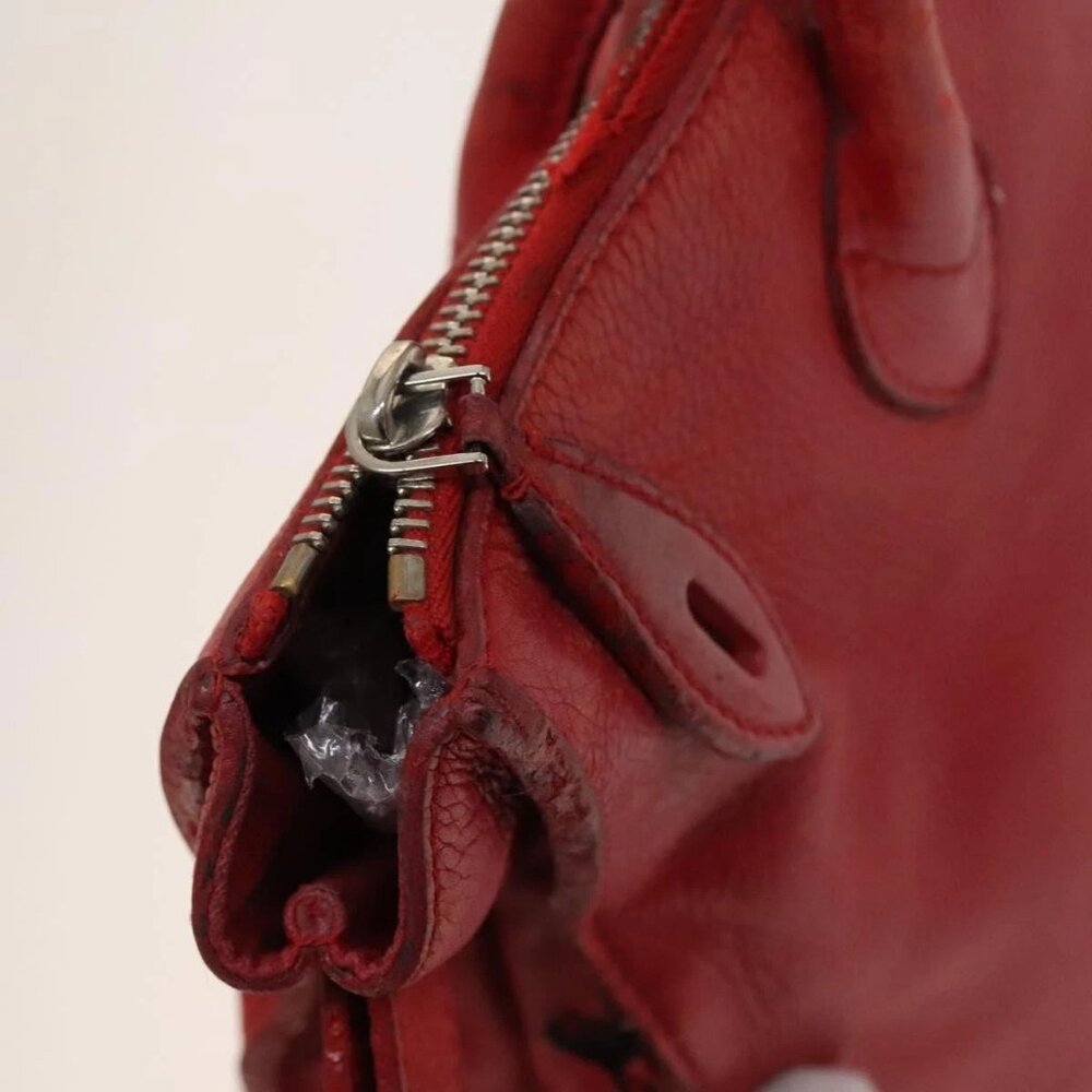 LOUIS VUITTON Hand Bag 2way 2014Stainless Steel Red LV Auth 126285 - Picture 14 of 16